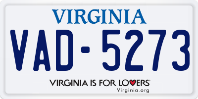 VA license plate VAD5273