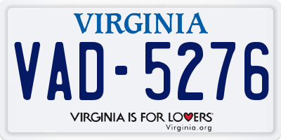 VA license plate VAD5276