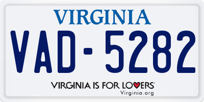 VA license plate VAD5282