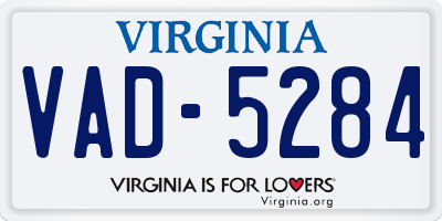VA license plate VAD5284
