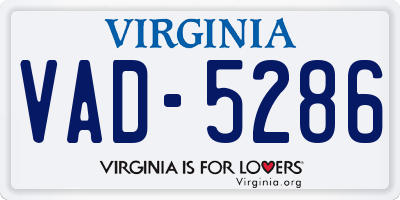 VA license plate VAD5286