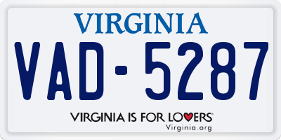 VA license plate VAD5287