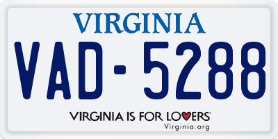 VA license plate VAD5288