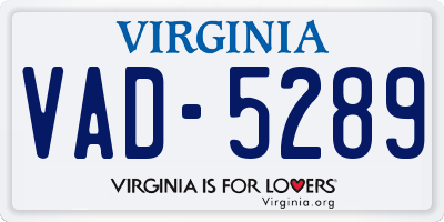 VA license plate VAD5289