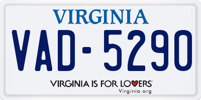 VA license plate VAD5290
