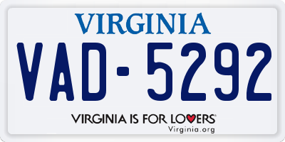 VA license plate VAD5292