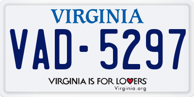 VA license plate VAD5297