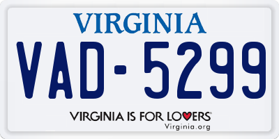 VA license plate VAD5299