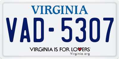 VA license plate VAD5307