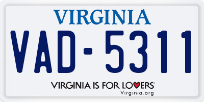 VA license plate VAD5311