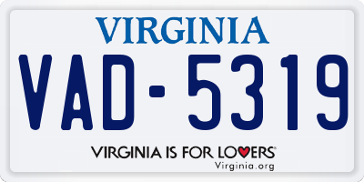 VA license plate VAD5319