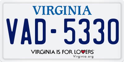 VA license plate VAD5330