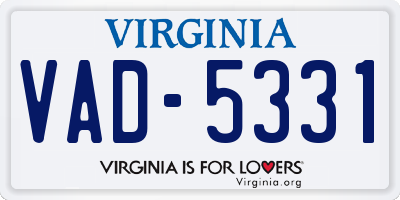 VA license plate VAD5331