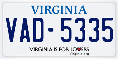VA license plate VAD5335