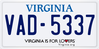 VA license plate VAD5337
