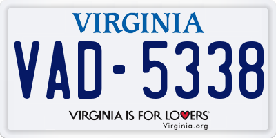 VA license plate VAD5338