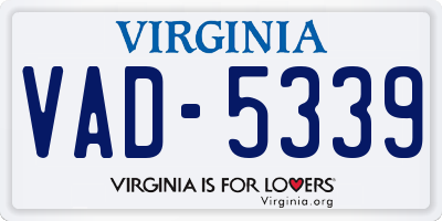 VA license plate VAD5339
