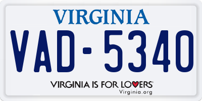 VA license plate VAD5340
