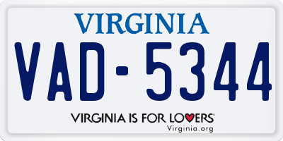 VA license plate VAD5344