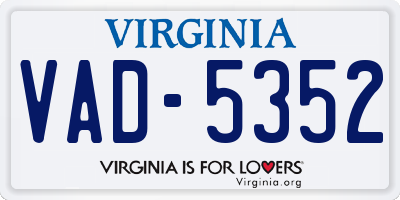VA license plate VAD5352