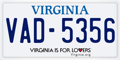 VA license plate VAD5356