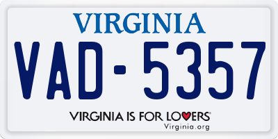 VA license plate VAD5357