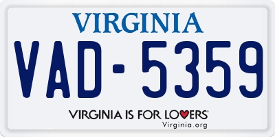 VA license plate VAD5359