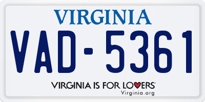 VA license plate VAD5361