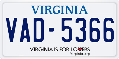 VA license plate VAD5366