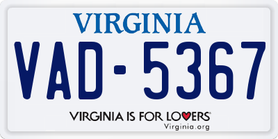 VA license plate VAD5367