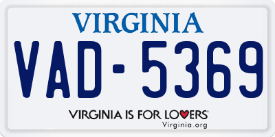 VA license plate VAD5369