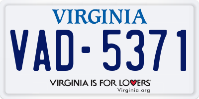 VA license plate VAD5371