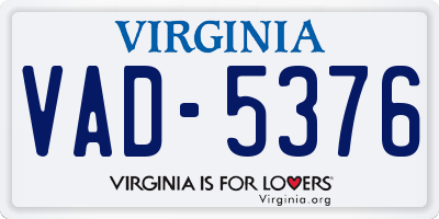 VA license plate VAD5376