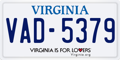 VA license plate VAD5379