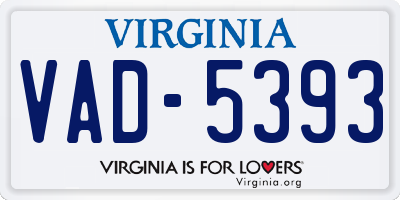 VA license plate VAD5393