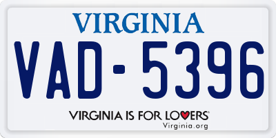 VA license plate VAD5396