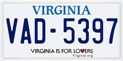 VA license plate VAD5397