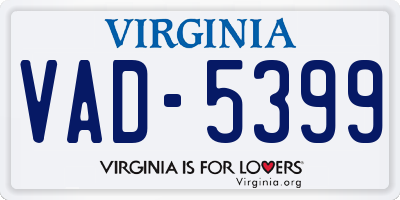 VA license plate VAD5399