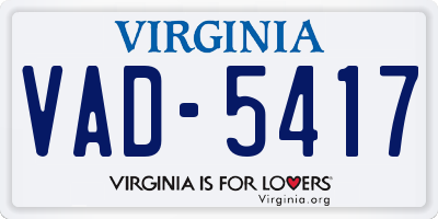 VA license plate VAD5417