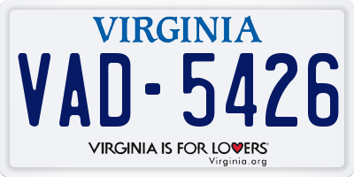 VA license plate VAD5426