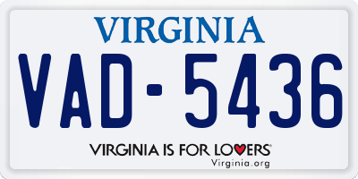 VA license plate VAD5436