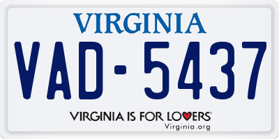 VA license plate VAD5437