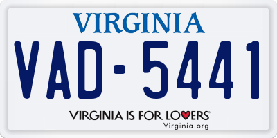 VA license plate VAD5441