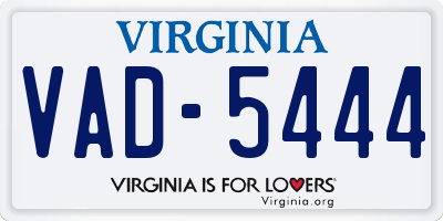 VA license plate VAD5444