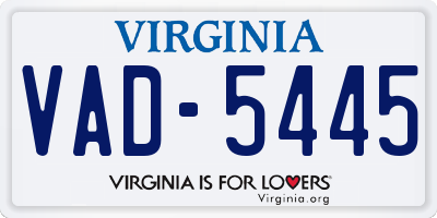 VA license plate VAD5445