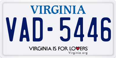 VA license plate VAD5446