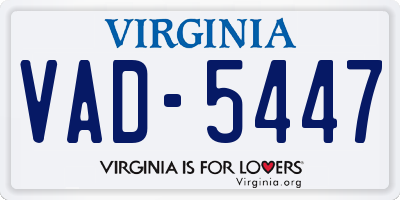 VA license plate VAD5447