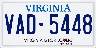 VA license plate VAD5448