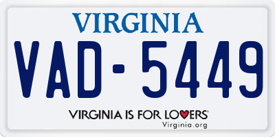 VA license plate VAD5449
