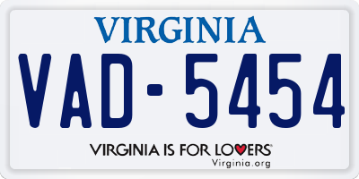 VA license plate VAD5454
